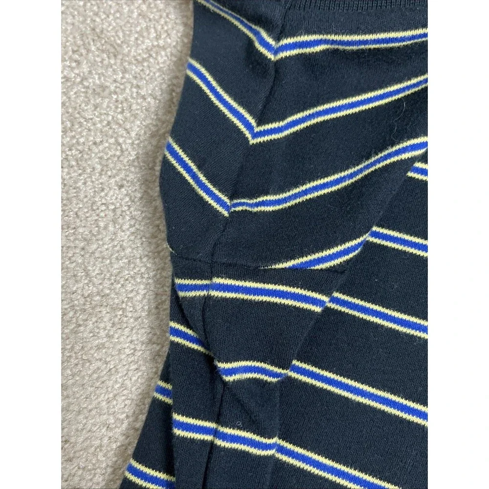 VTG 90s Y2K Polo Ralph Lauren Mens‎ XL Polo Shirt Black Yellow Striped Short Slv